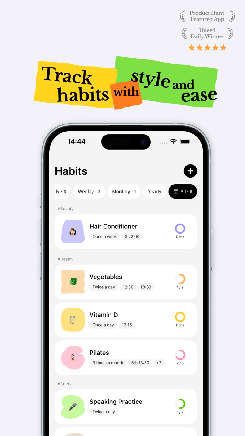 Habitie iPhone screenshot 1