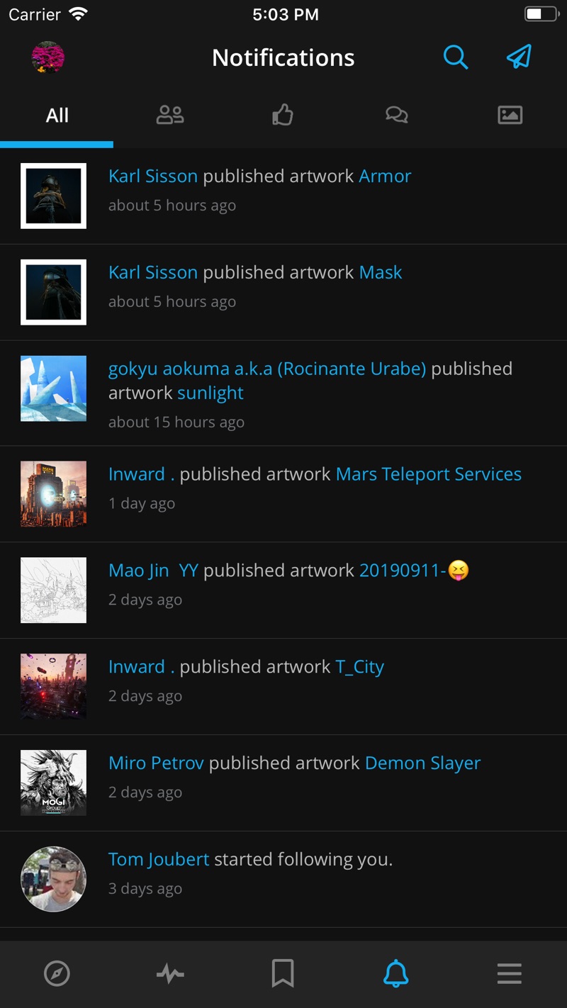 ArtStation iPhone screenshot 2