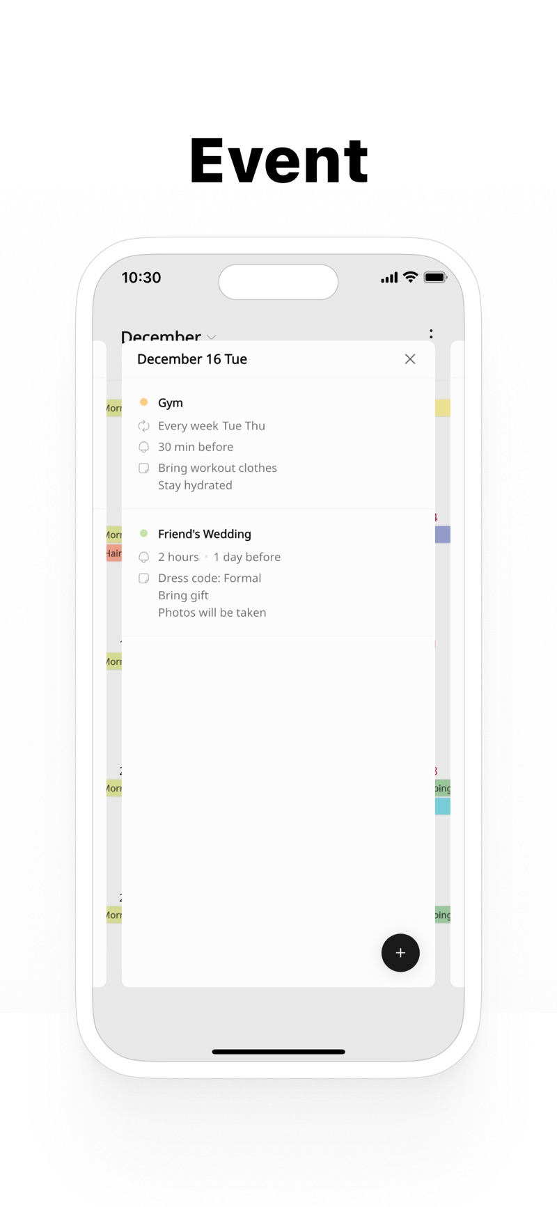 Simple Calendar iPhone screenshot 2