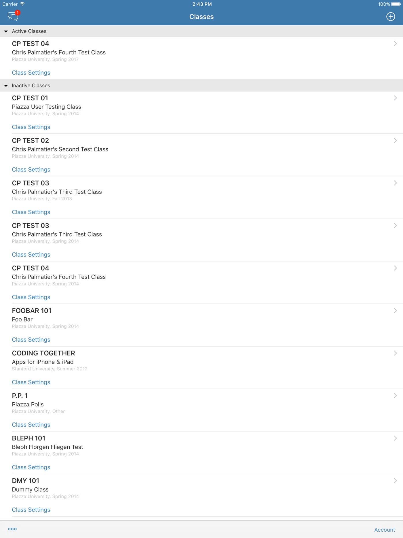 Piazza iPad screenshot 2