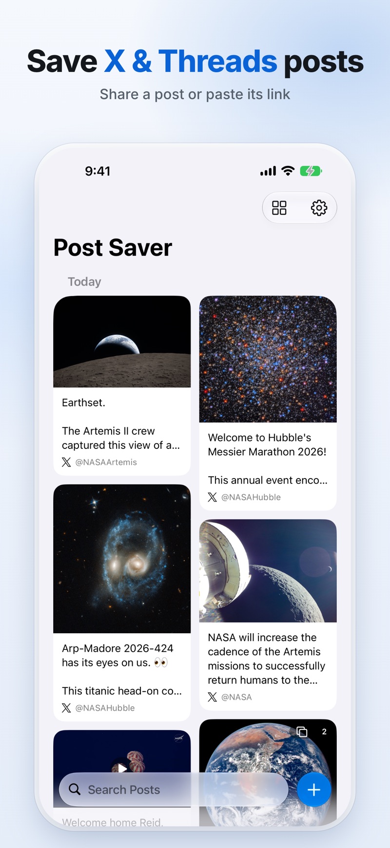 Post Saver: Save Social Posts iPhone screenshot 1