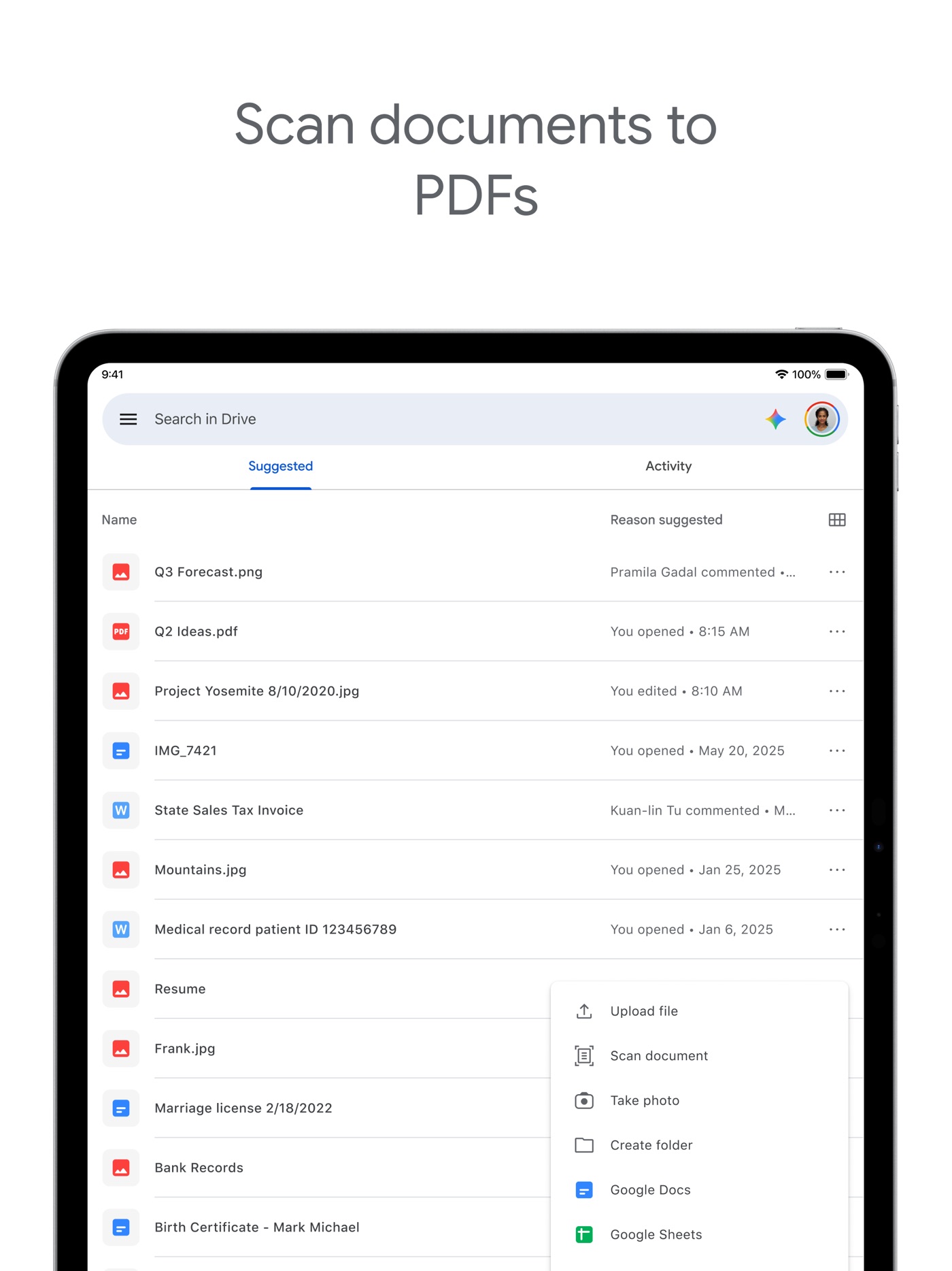 Google Drive iPad screenshot 2