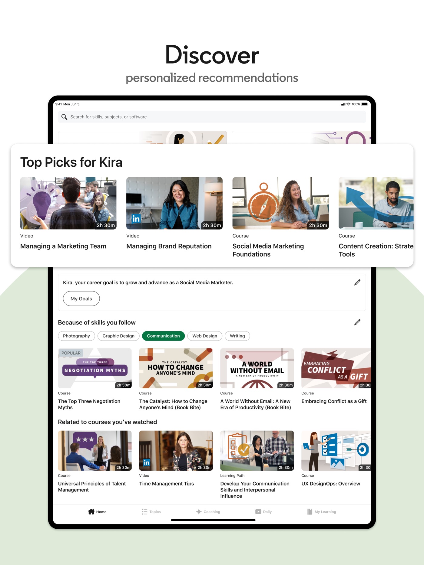 LinkedIn Learning iPad screenshot 1