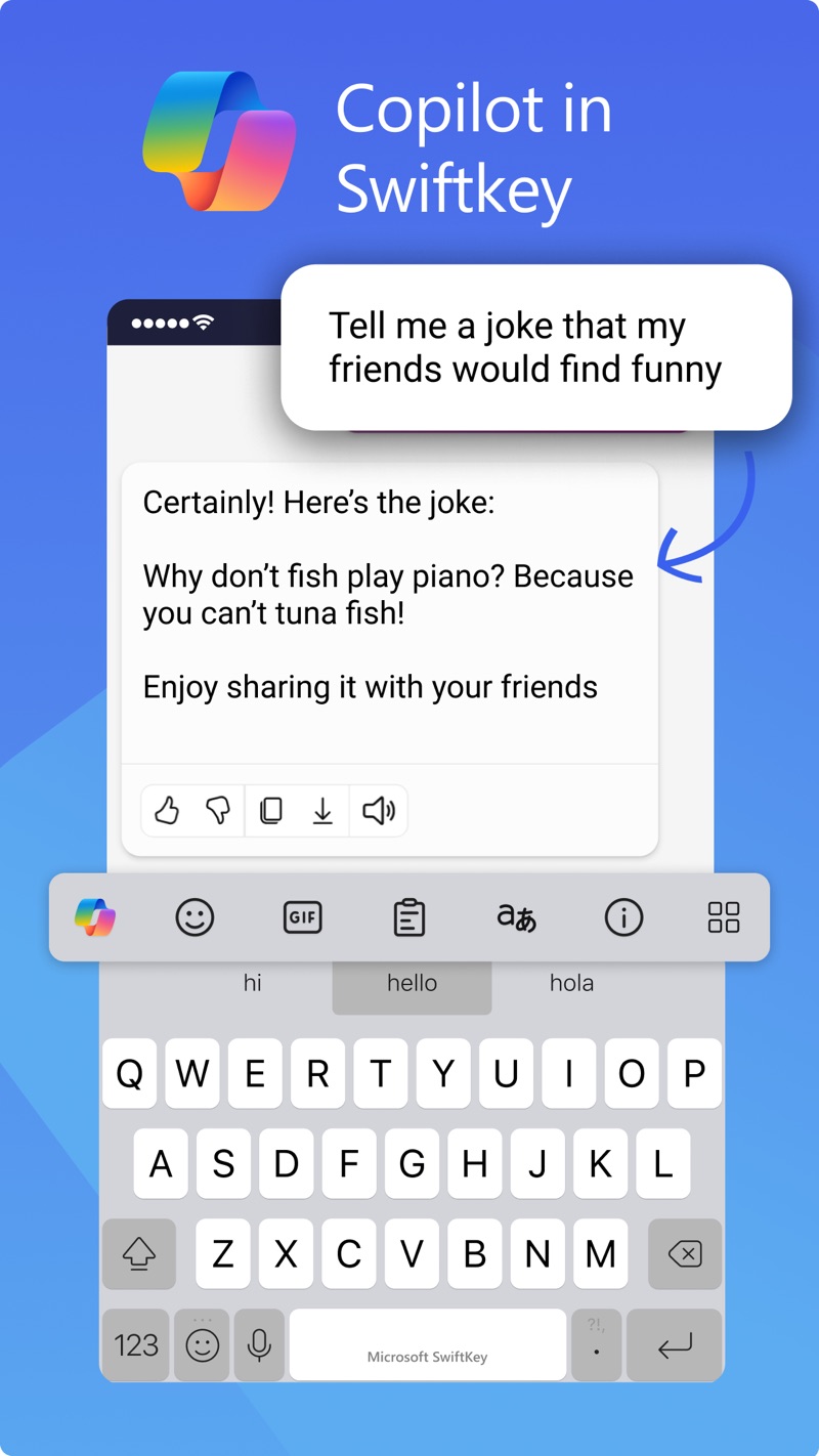 Microsoft SwiftKey iPhone screenshot 1