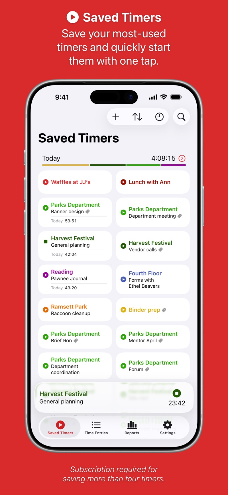 Timery iPhone screenshot 1