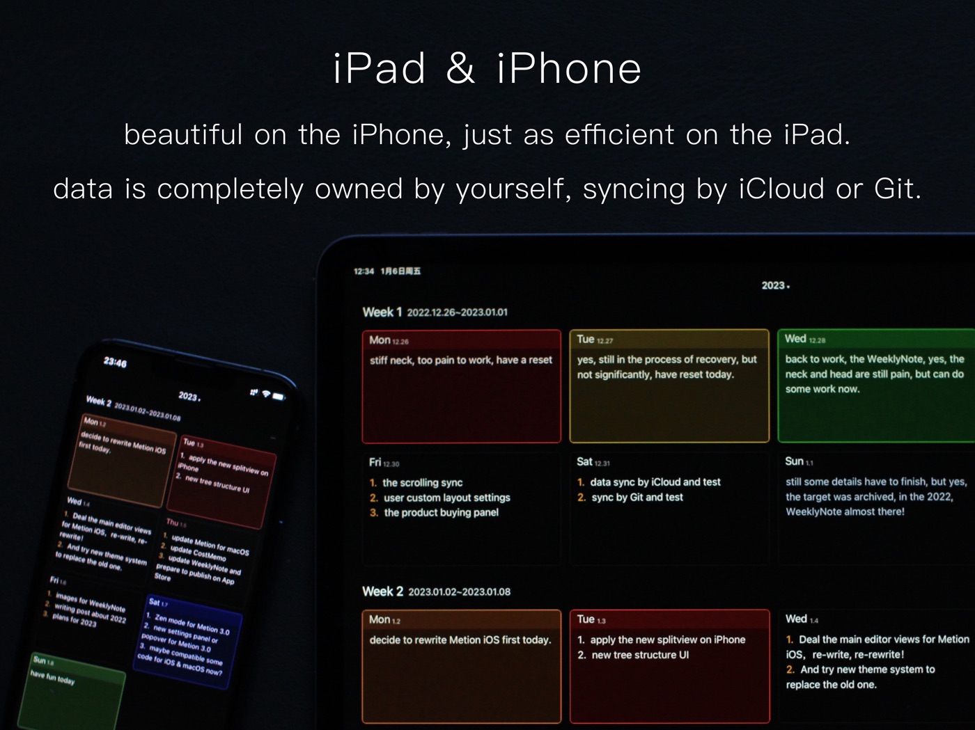 WeeklyNote iPad screenshot 4