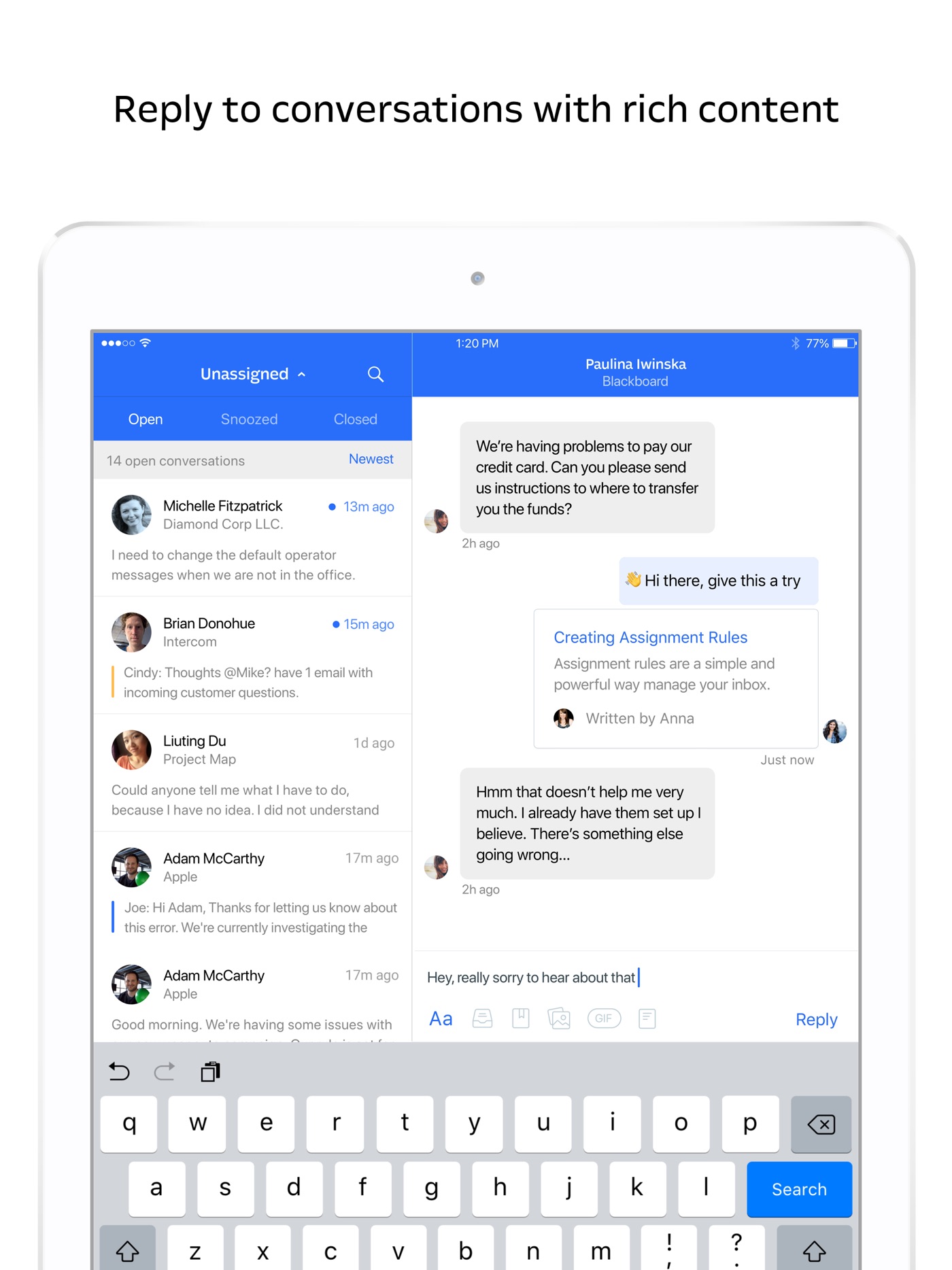 Intercom iPad screenshot 1