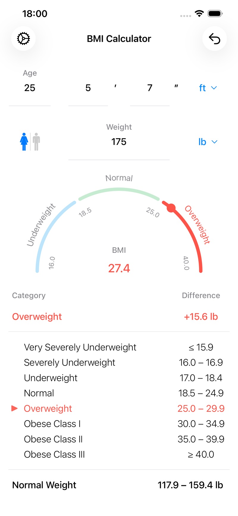 BMI Calculator iPhone screenshot 3