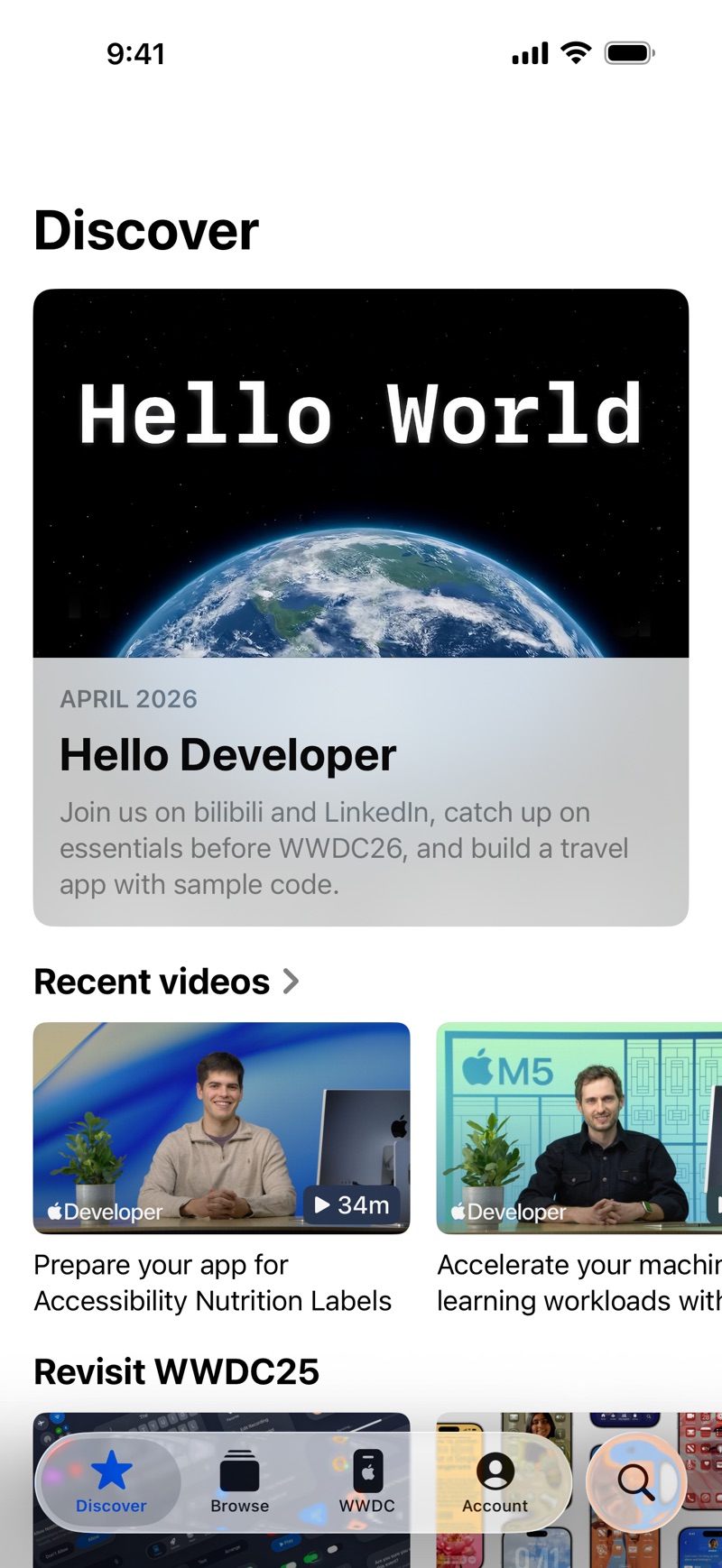 Apple Developer iPhone screenshot 1