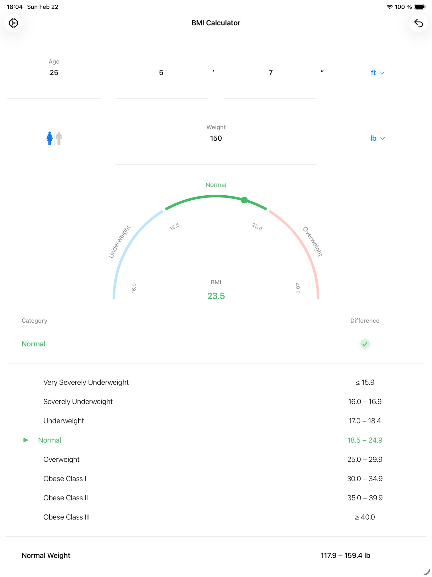 BMI Calculator iPad screenshot 5