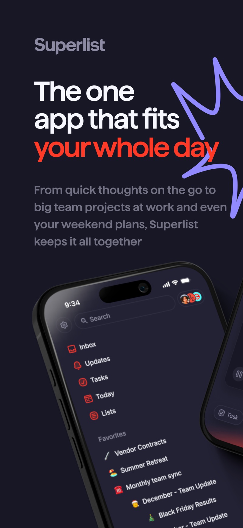 Superlist iPhone screenshot 1