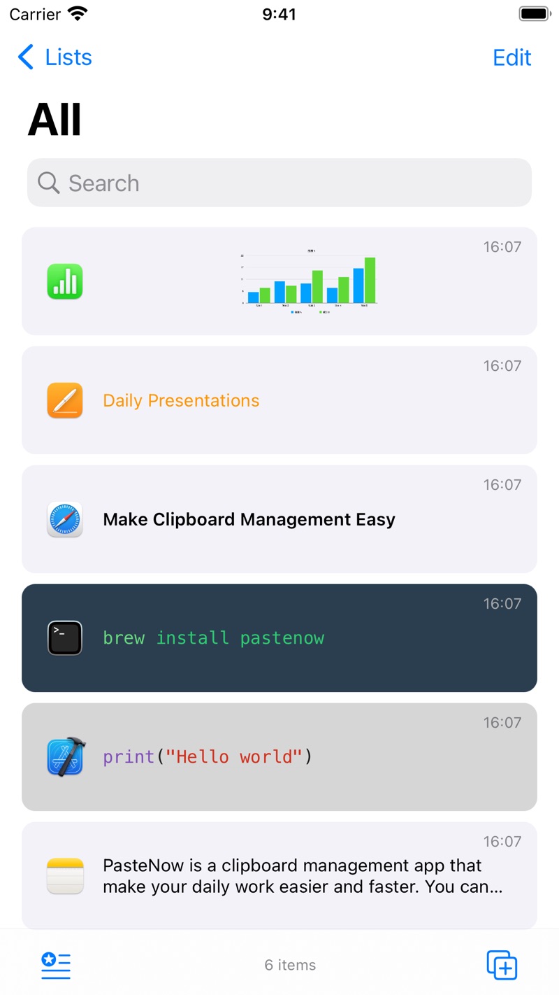 PasteNow iPhone screenshot 1
