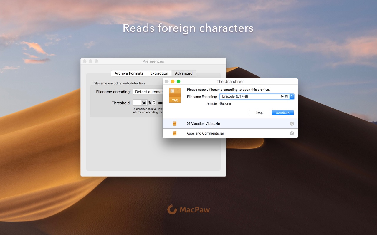 The Unarchiver Mac screenshot 4