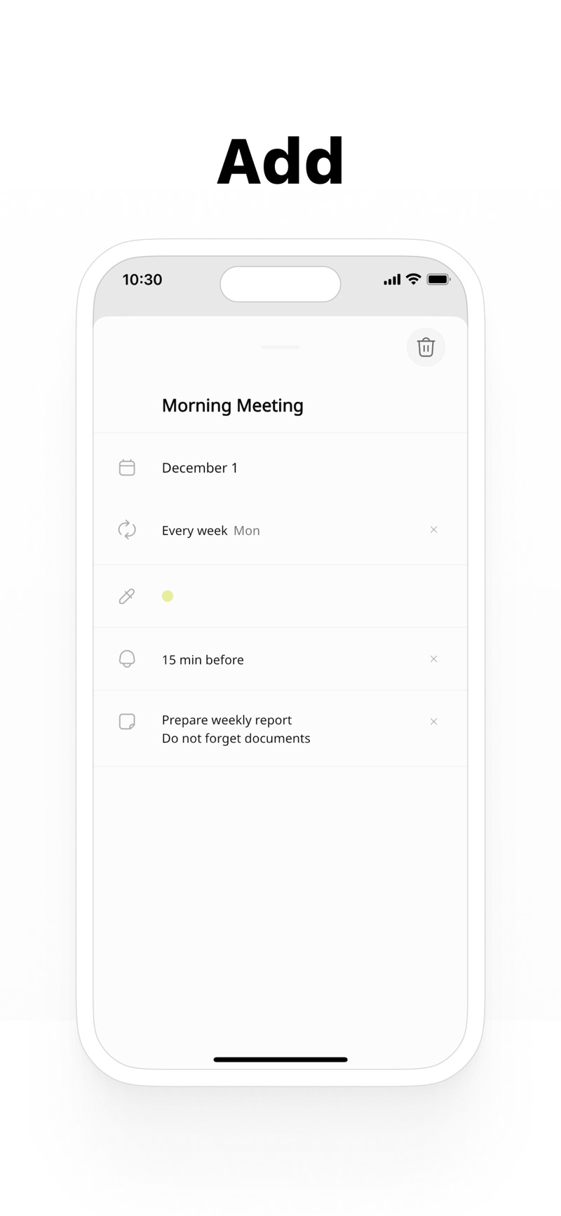 Simple Calendar iPhone screenshot 3