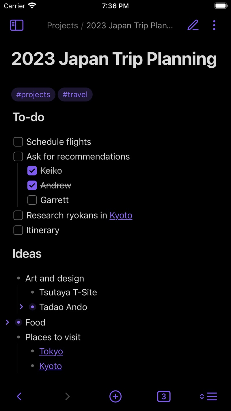 Obsidian iPhone screenshot 3