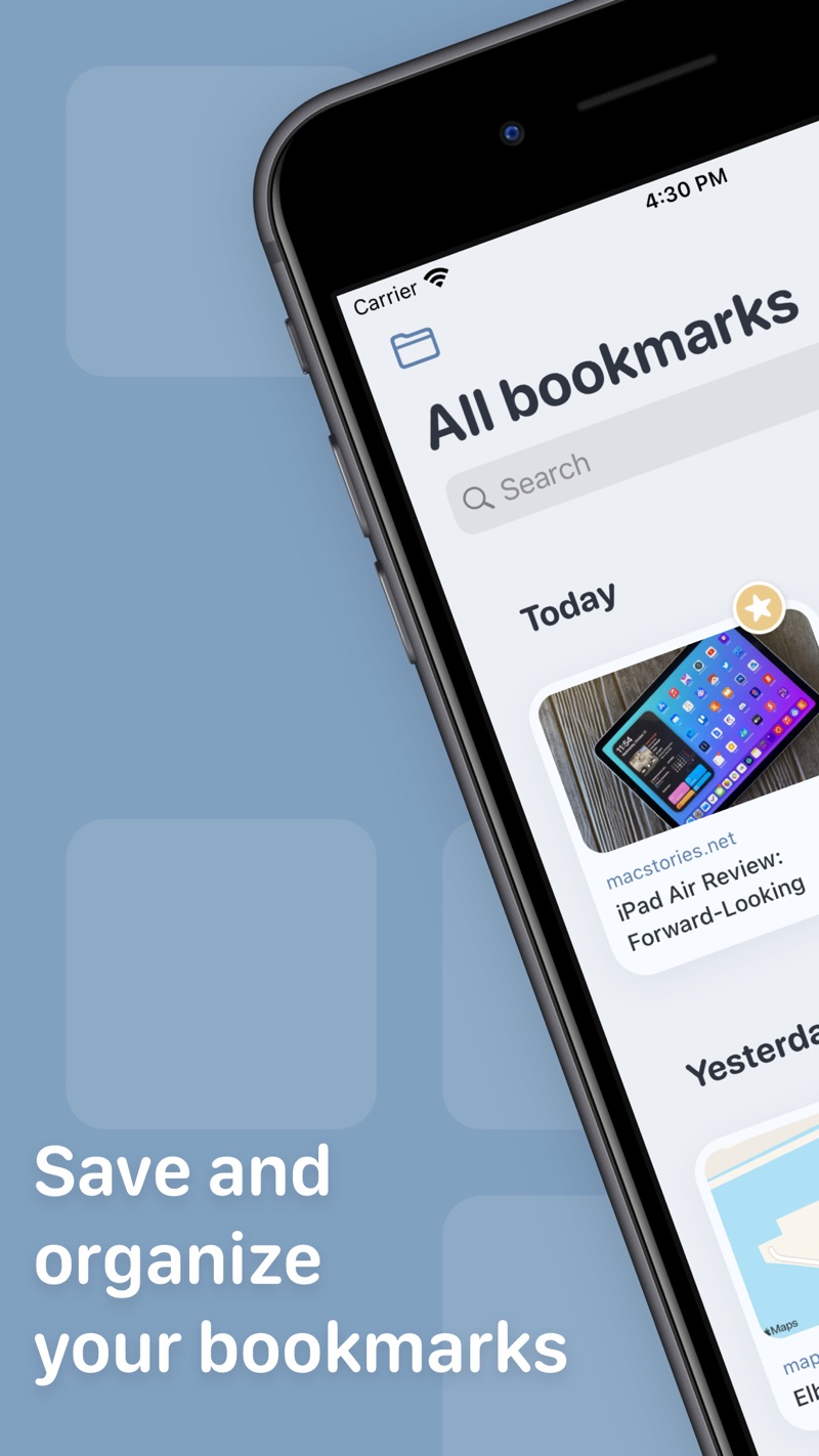 Bookmarks iPhone screenshot 1