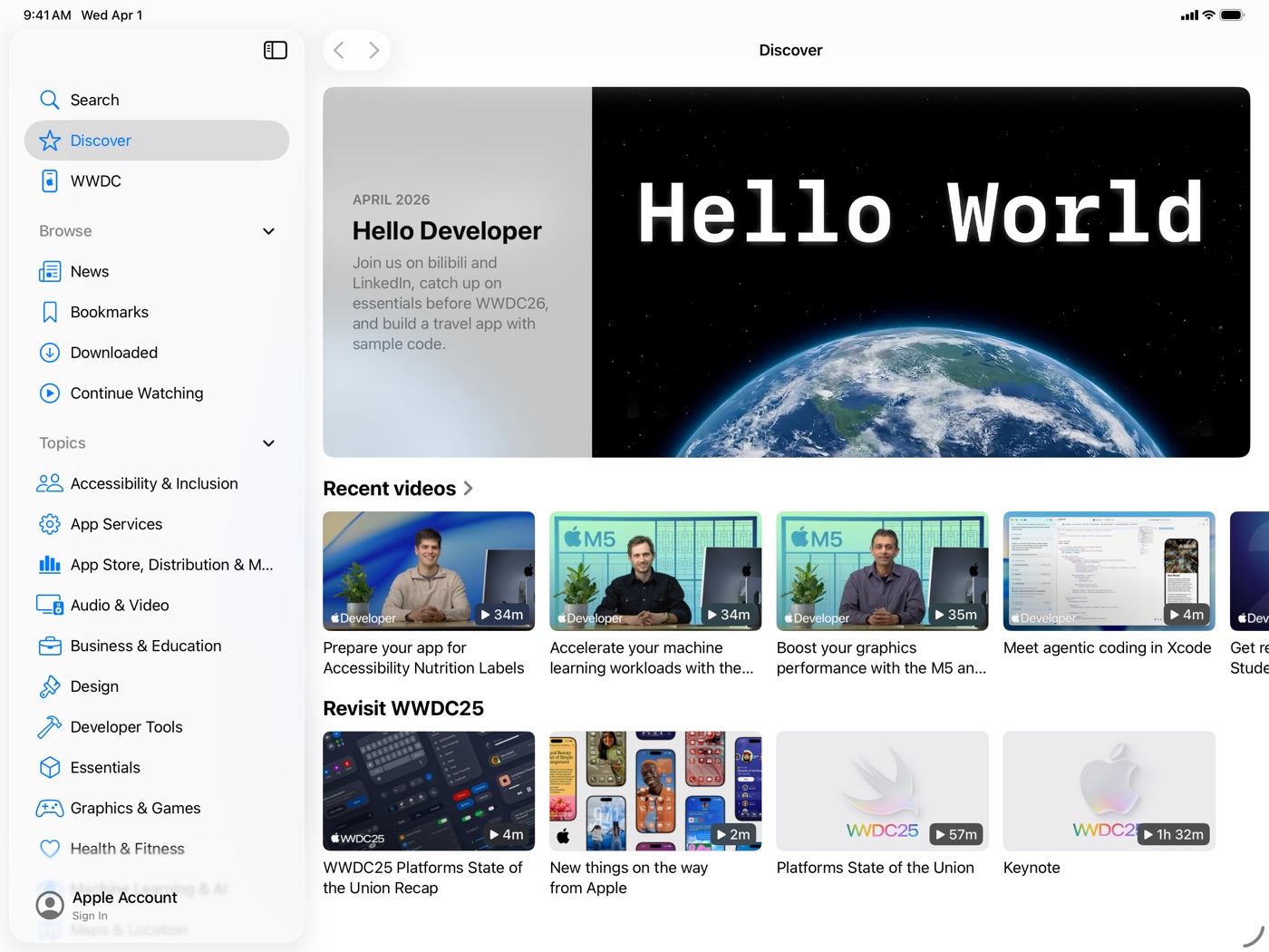 Apple Developer iPad screenshot 1