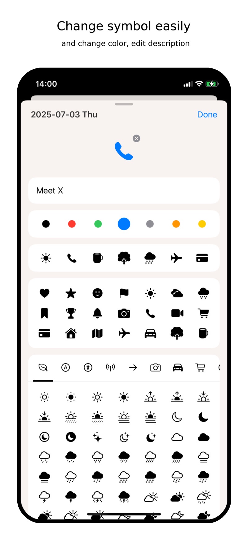 Year Note iPhone screenshot 2