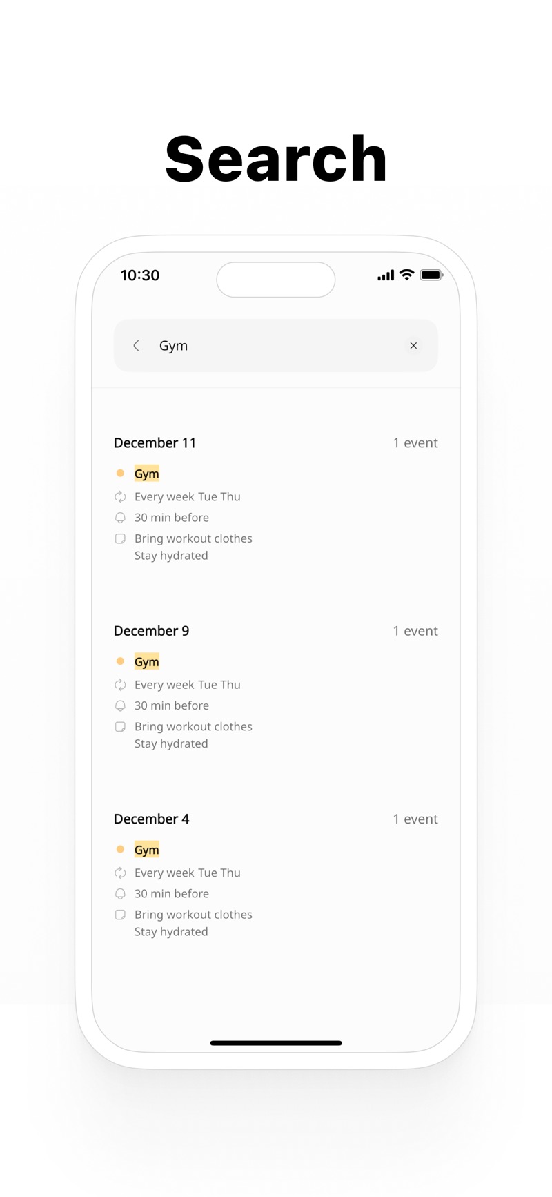 Simple Calendar iPhone screenshot 4
