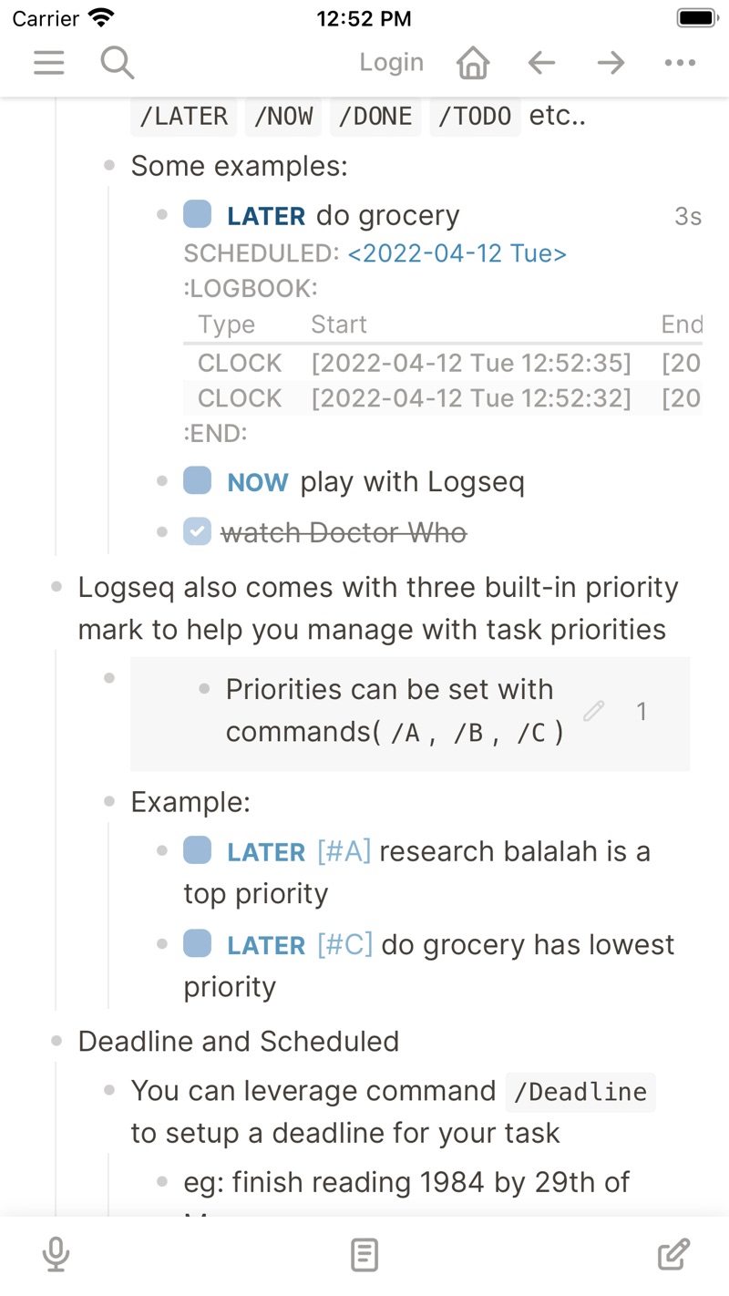Logseq iPhone screenshot 6