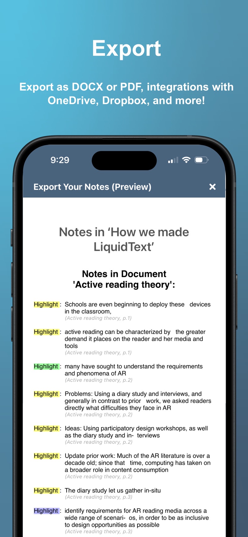 LiquidText iPhone screenshot 6