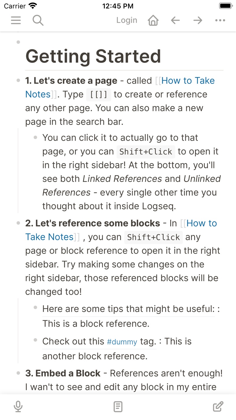 Logseq iPhone screenshot 3