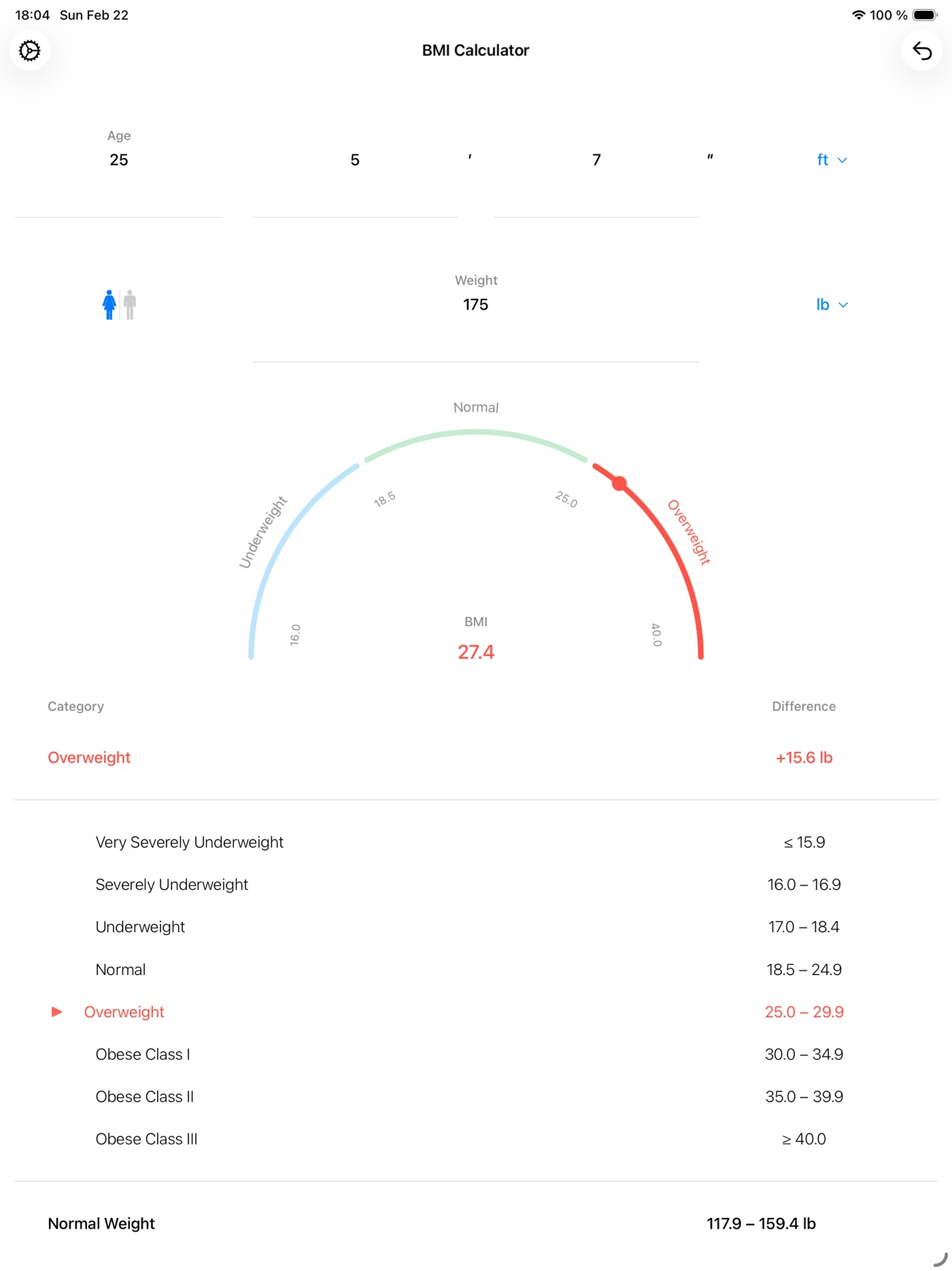 BMI Calculator iPad screenshot 3