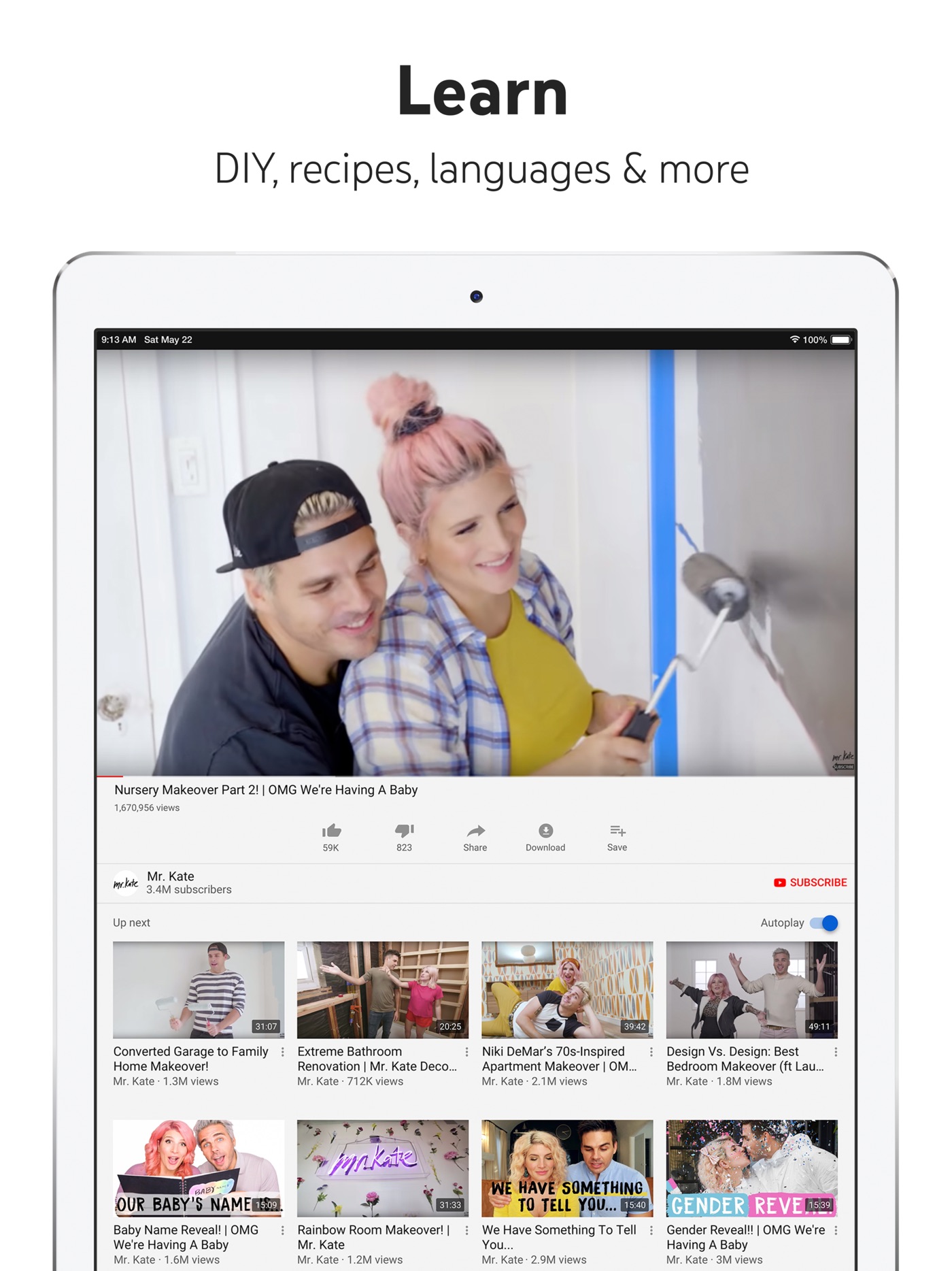 YouTube iPad screenshot 2