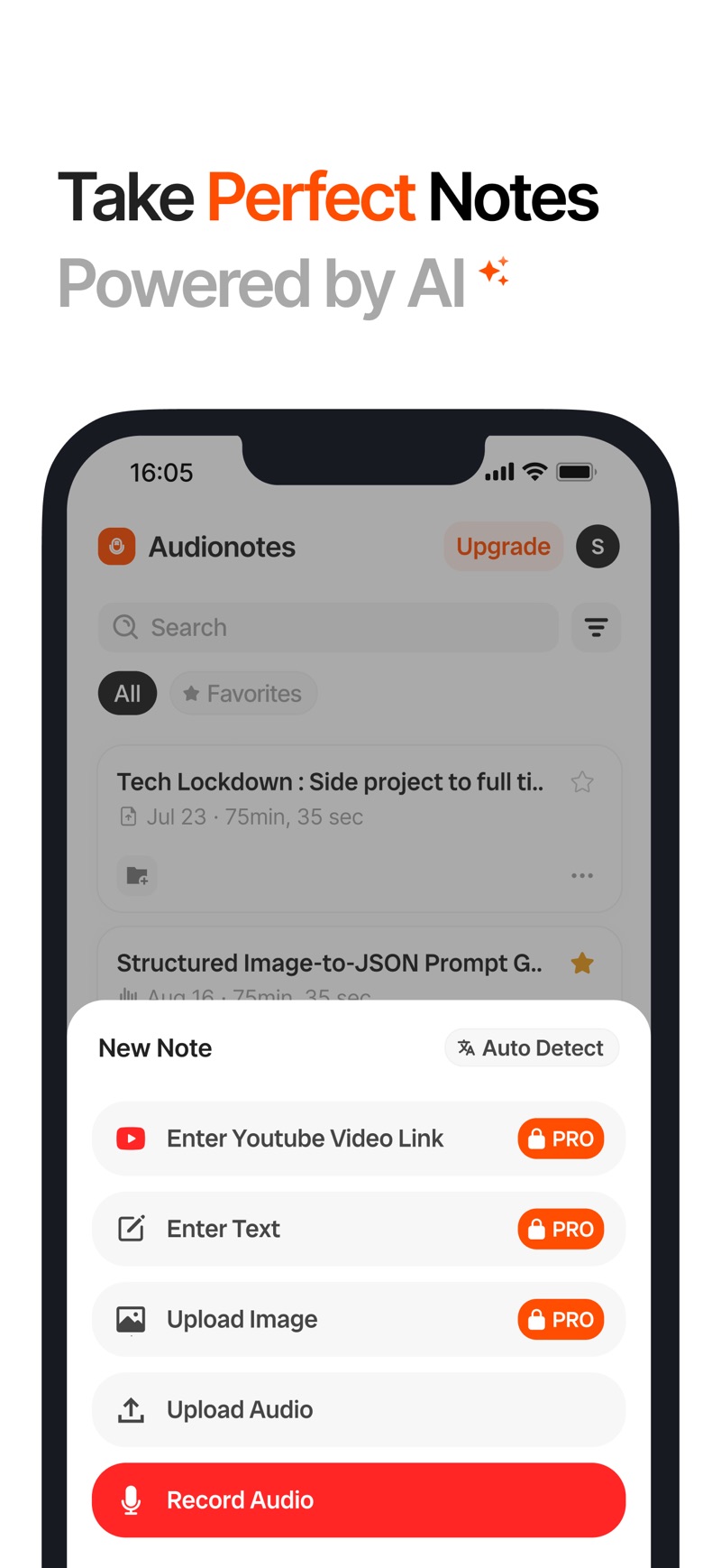 Audionotes iPhone screenshot 1