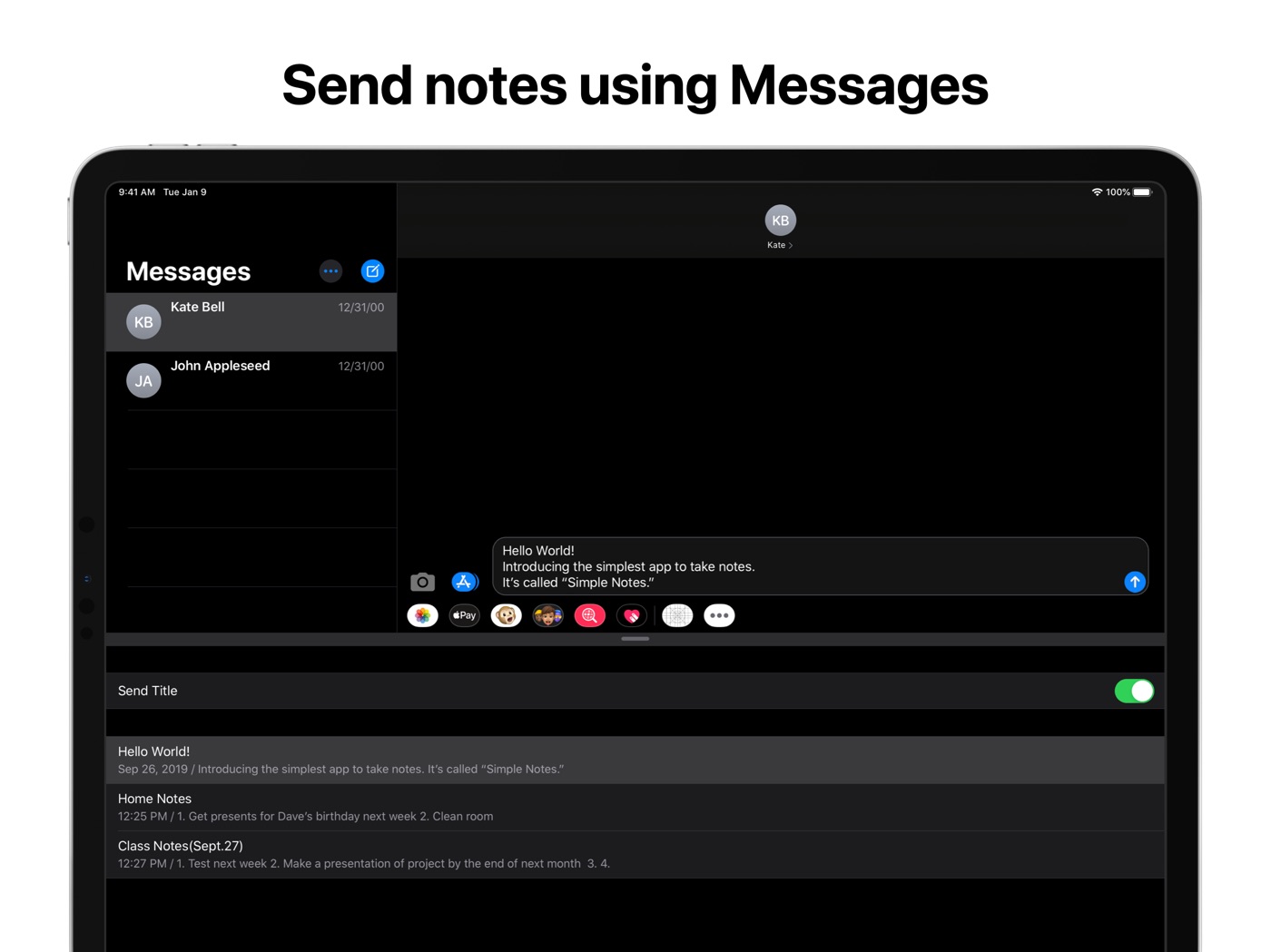 Simple Notes. iPad screenshot 4