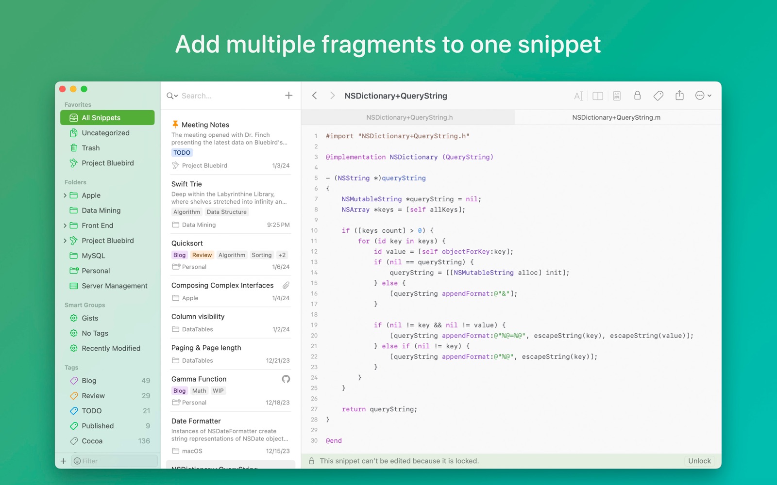 SnippetsLab Mac screenshot 2