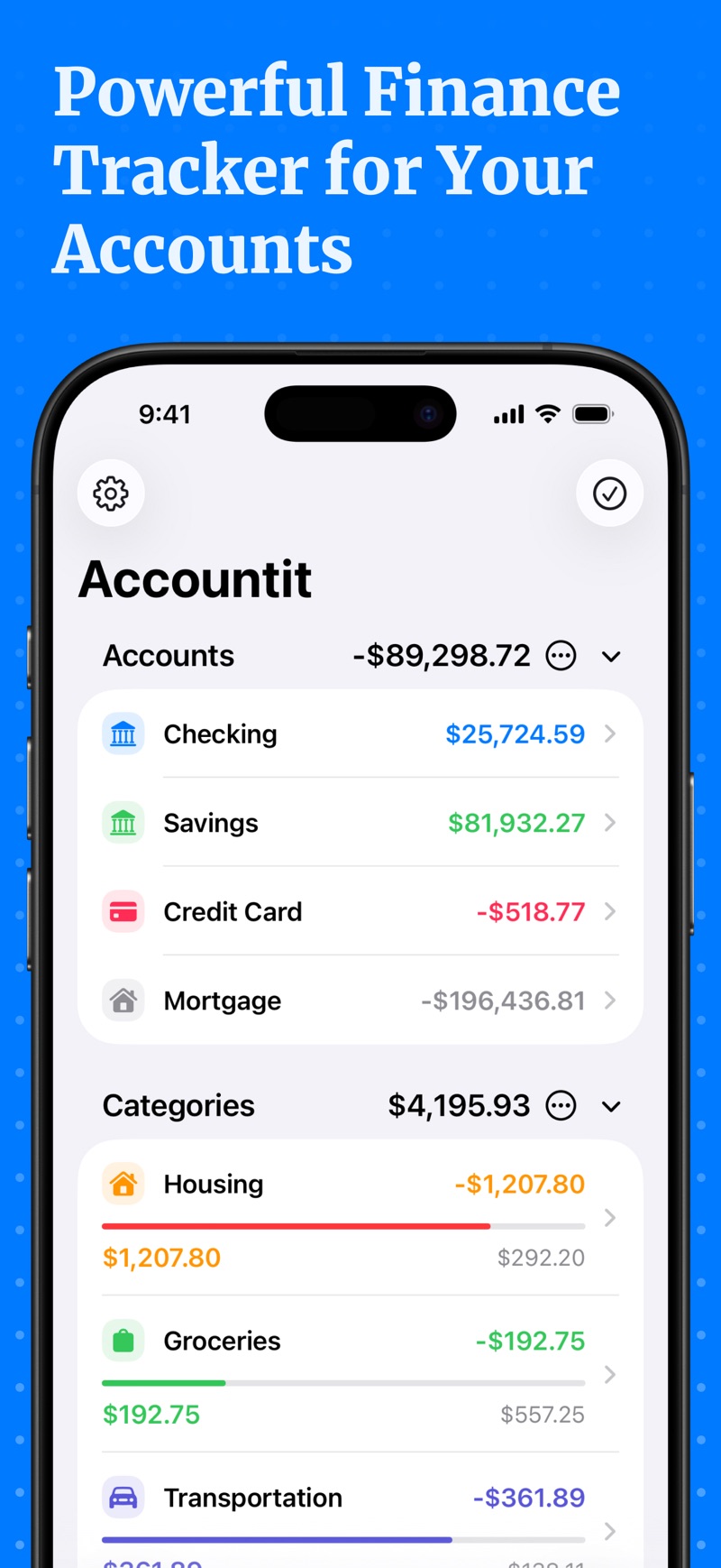 Accountit iPhone screenshot 3