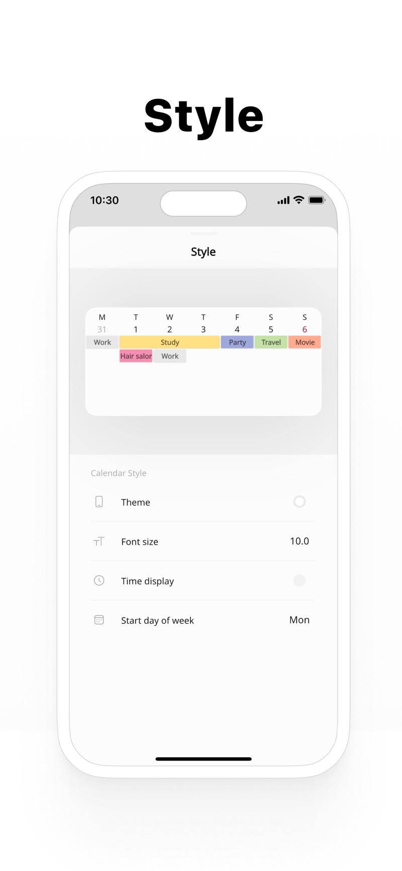 Simple Calendar iPhone screenshot 5