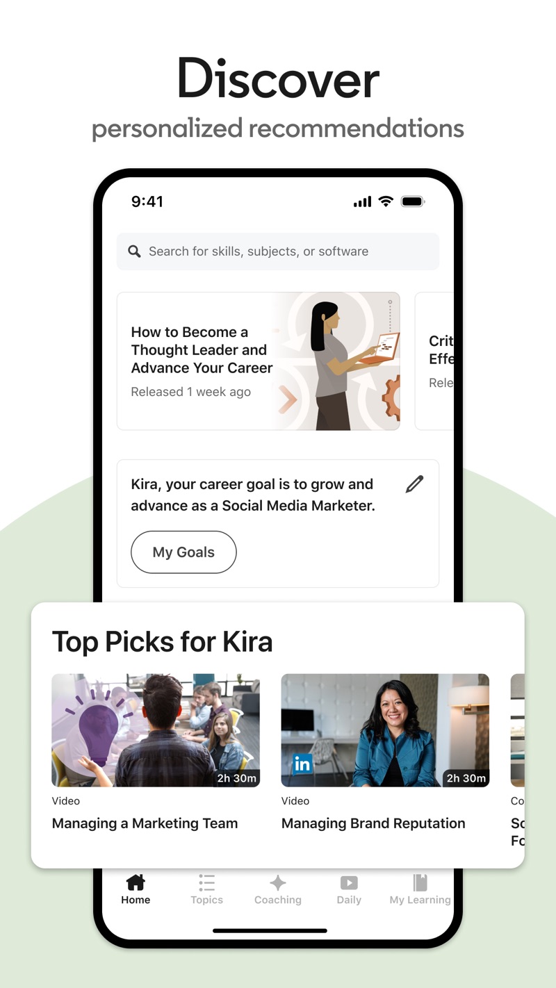 LinkedIn Learning iPhone screenshot 1