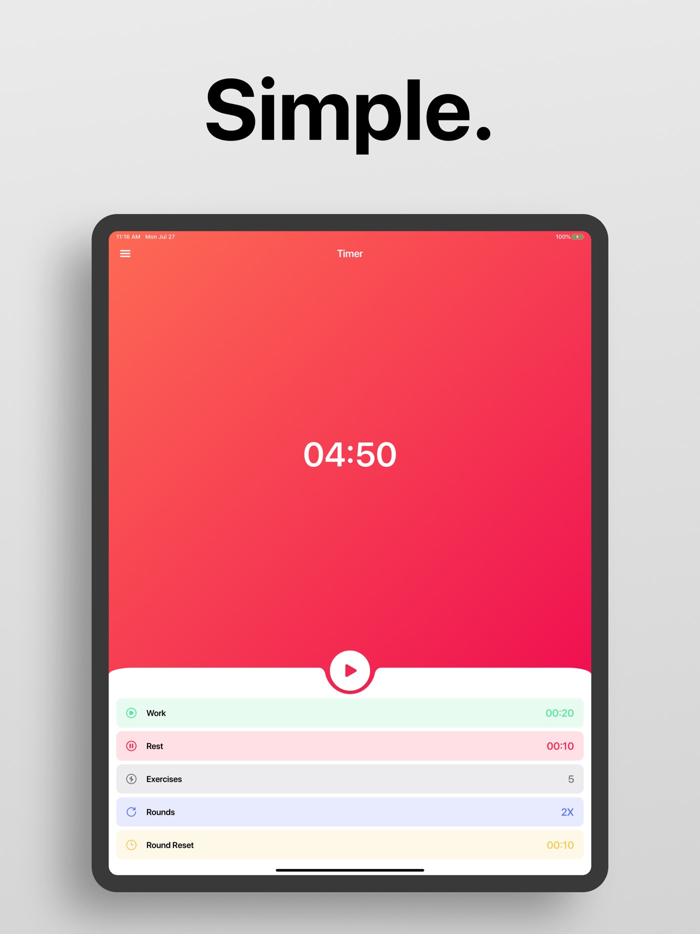 Interval Timer (HIIT) iPad screenshot 1