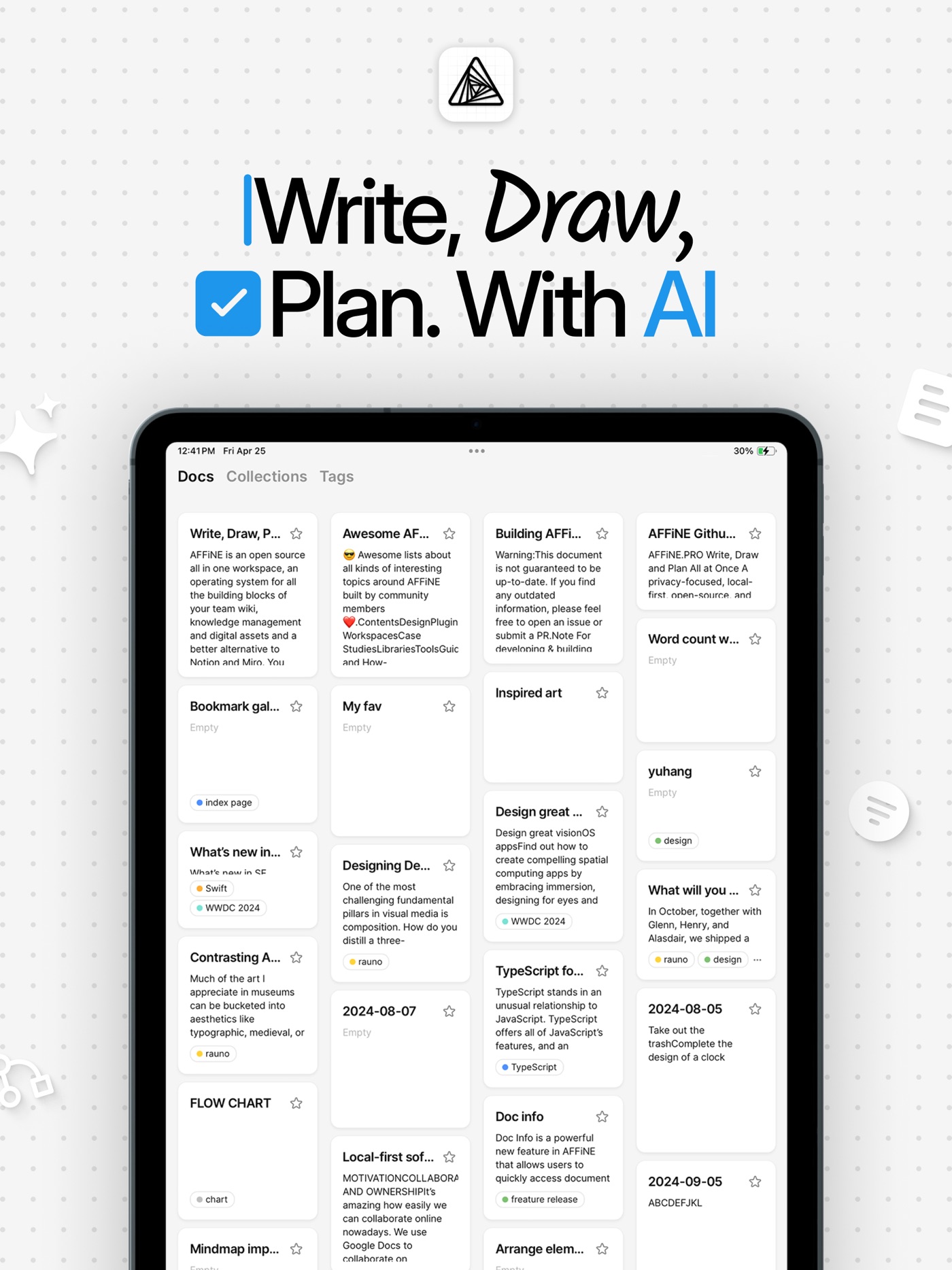 AFFiNE iPad screenshot 1