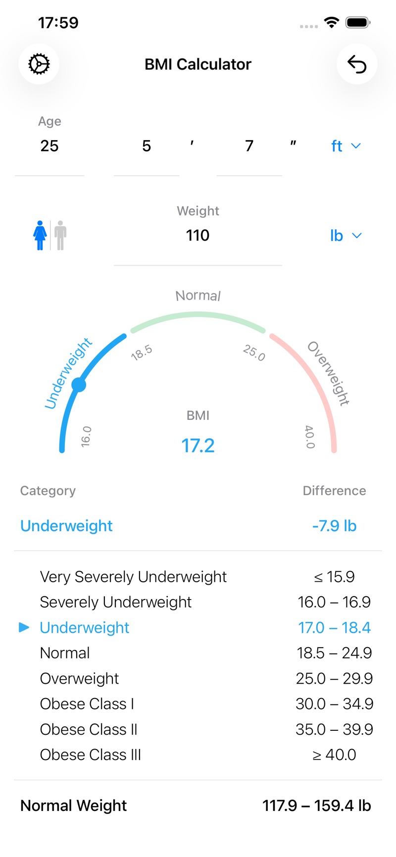 BMI Calculator iPhone screenshot 1