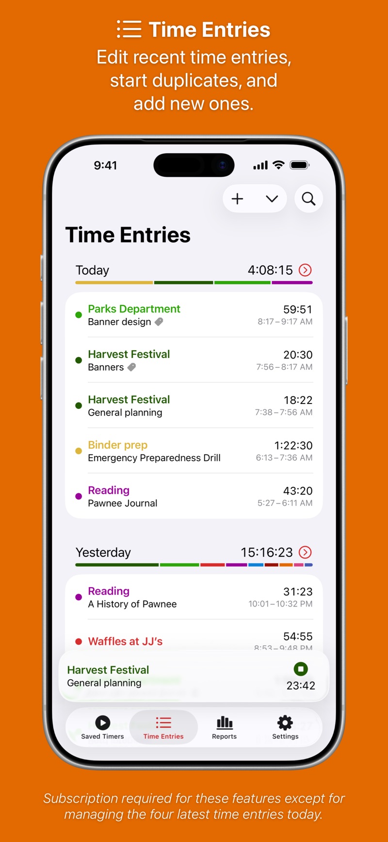 Timery iPhone screenshot 2