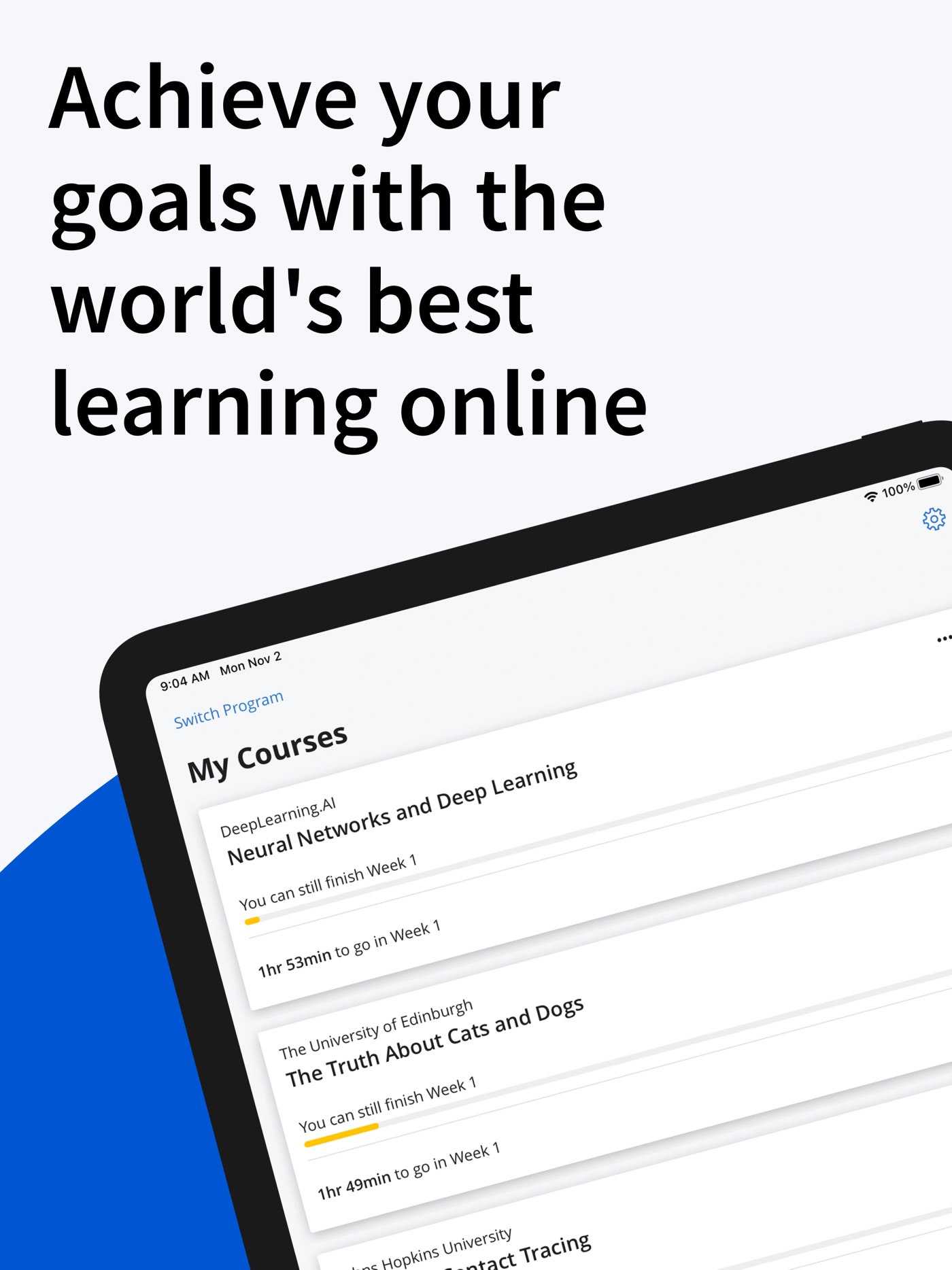 Coursera iPad screenshot 1