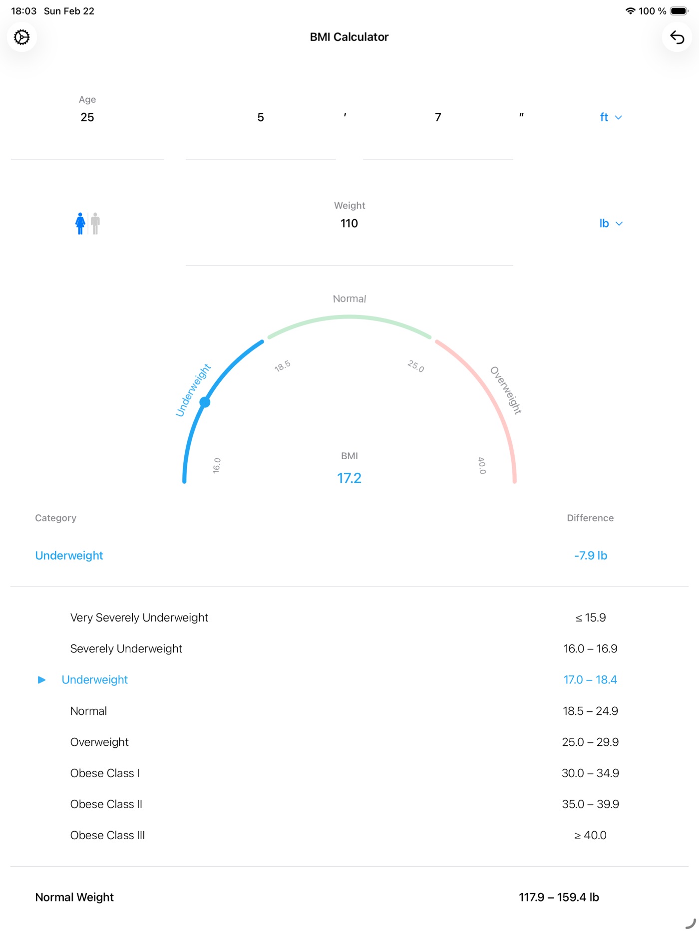 BMI Calculator iPad screenshot 4