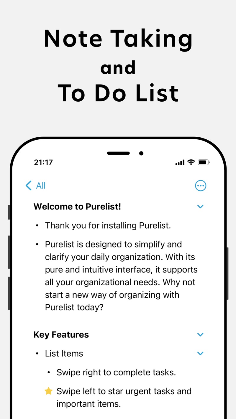 Purelist iPhone screenshot 1