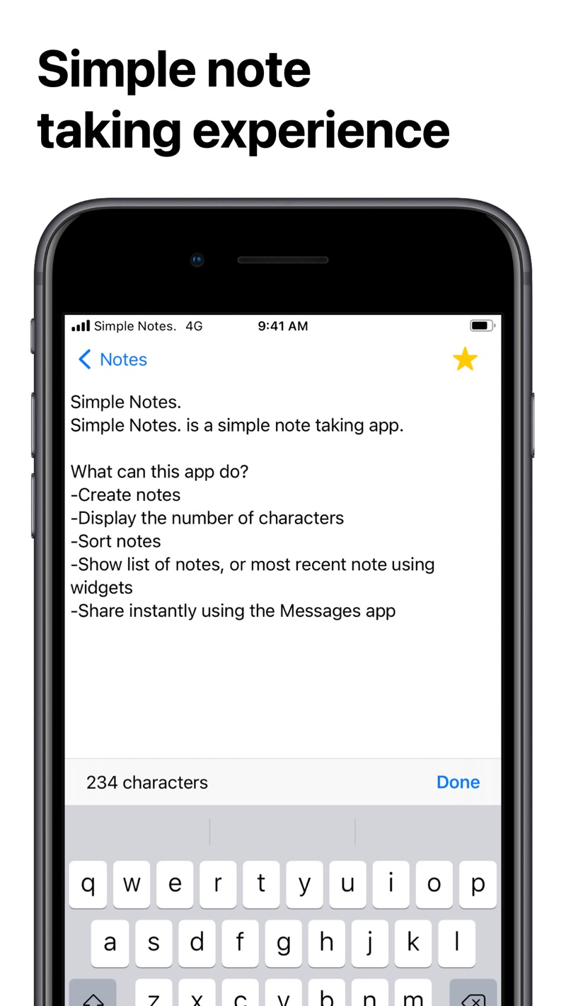 Simple Notes. iPhone screenshot 1