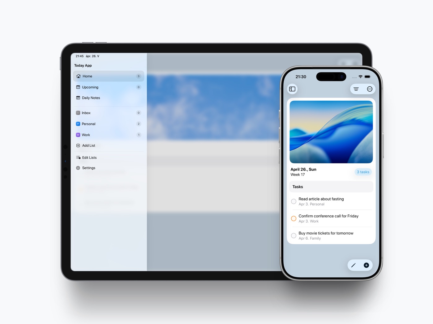 Today App iPad screenshot 1